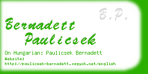 bernadett paulicsek business card